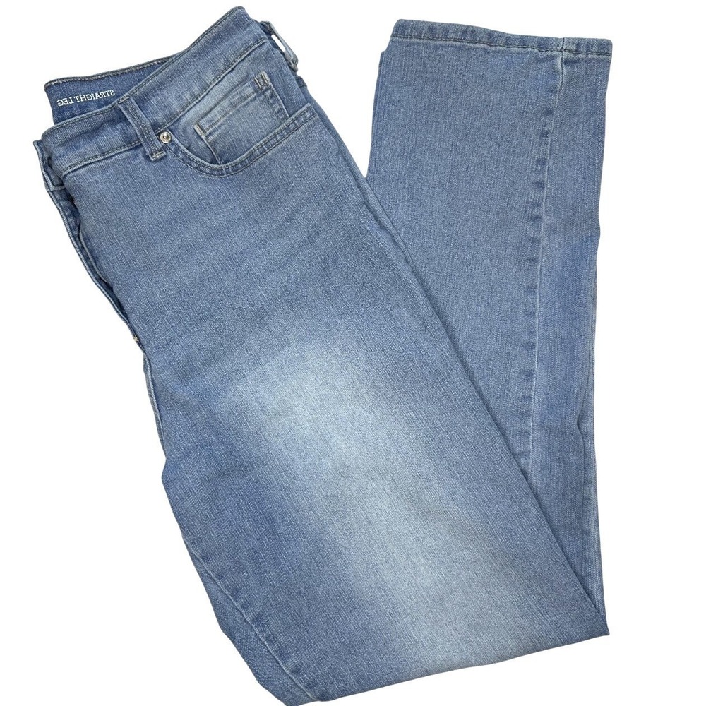 Style & Co Jeans Womens 12 Stretch Straight Leg Denim High Rise Classic‎ Pants